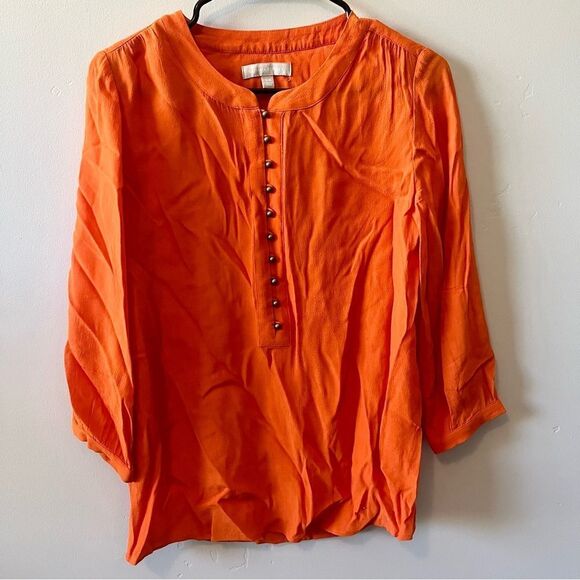 Banana Republic Tops - BANANA REPUBLIC Bright Orange Button Down Blouse Size XS